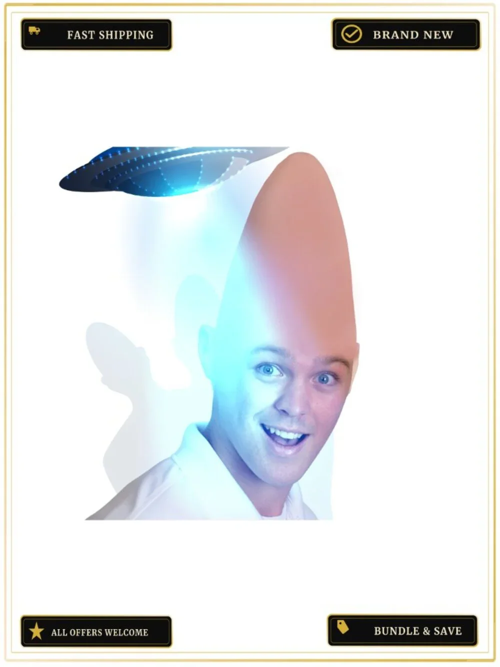 Alien Cone Head Costume Hat Rubber Stretch Fit Halloween Prop